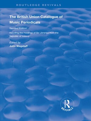 cover image of The British Union Catalogue of Music Periodicals